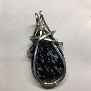 Sterling silver & snowflake obsidian
